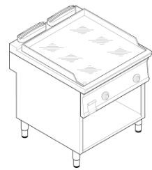 PEČÍCÍ DESKA ELEKTRICKÁ CHROMOVANÁ 1/1 MODUL NA PODESTAVBĚ