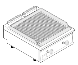 PEČÍCÍ DESKA PLYNOVÁ VROUBKOVANÁ 1/1 MODUL