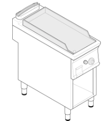 PEČÍCÍ DESKA PLYNOVÁ HLADKÁ 1/2 MODUL S PODESTAVBOU