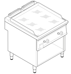 PEČÍCÍ DESKA PLYNOVÁ CHROMOVÁ 1/1 MODUL S PODESTAVBOU