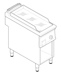PEČÍCÍ DESKA ELEKTRICKÁ CHROMOVÁ 1/2 MODUL NA PODESTAVBĚ